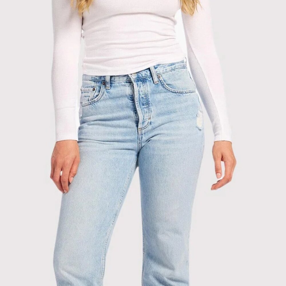 NWT Nuuds The Straight 29 Curve Jeans Blue Denim Ranger Wash 100% Italian Cotton